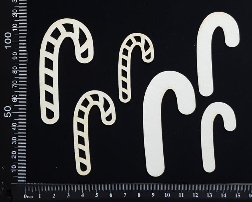 Candy Canes Set - B - Layering Set - White Chipboard