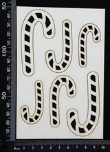 Candy Canes Set - A - White Chipboard
