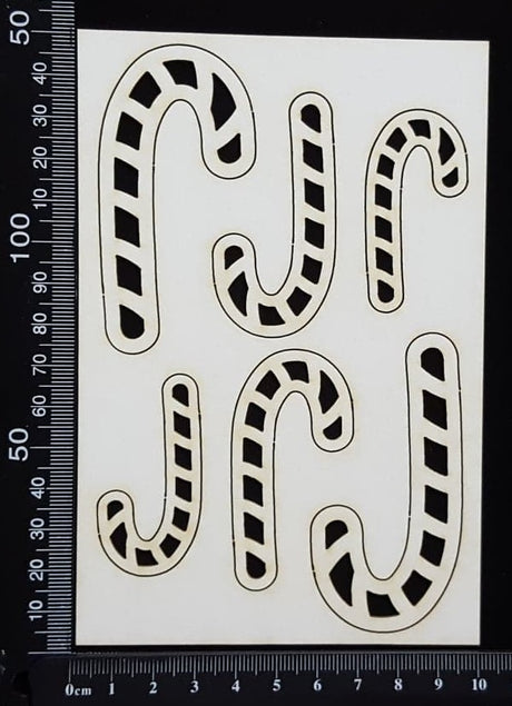 Candy Canes Set - A - White Chipboard