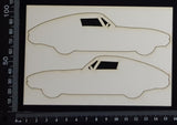 Car Set E - White Chipboard