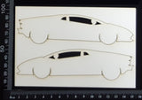 Car Set F - White Chipboard