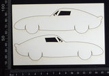 Car Set G - White Chipboard