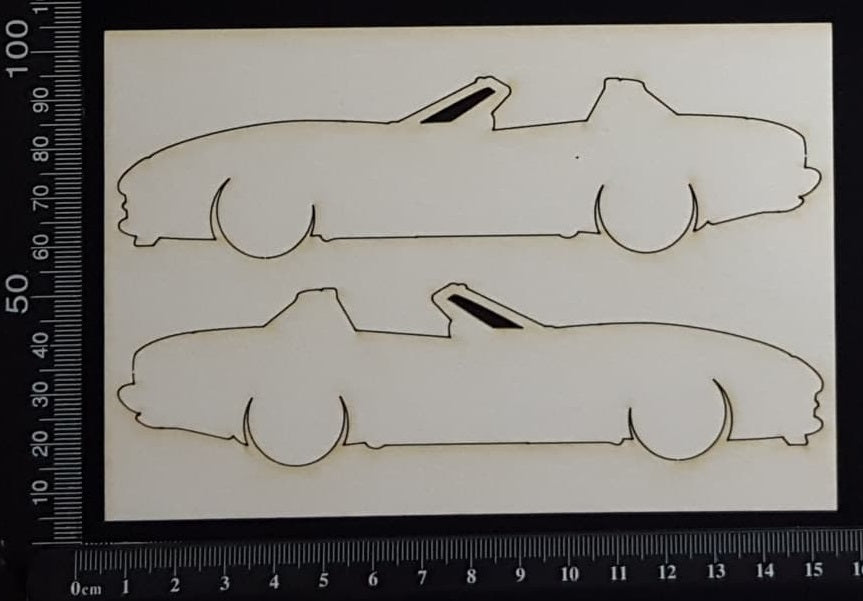 Car Set H - White Chipboard