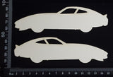 Car Set I - White Chipboard