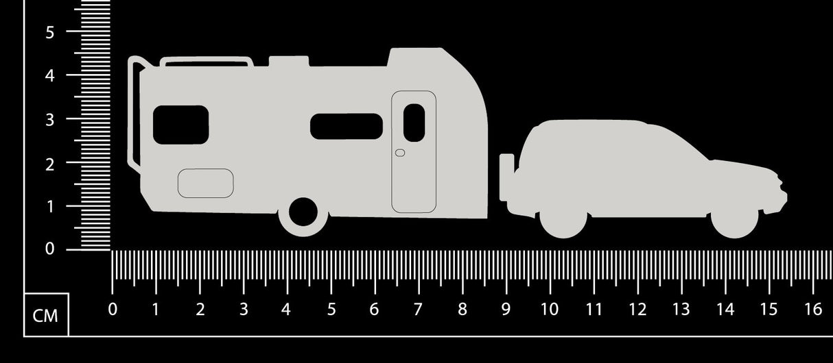 Car and Caravan - A - White Chipboard