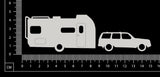Car and Caravan - D - White Chipboard