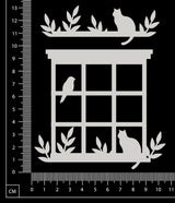 Cat in a Window Set - A - White Chipboard