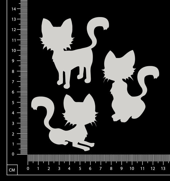 Cats Set - B - White Chipboard
