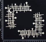 Celestial Mesh Corners Set - B - White Chipboard