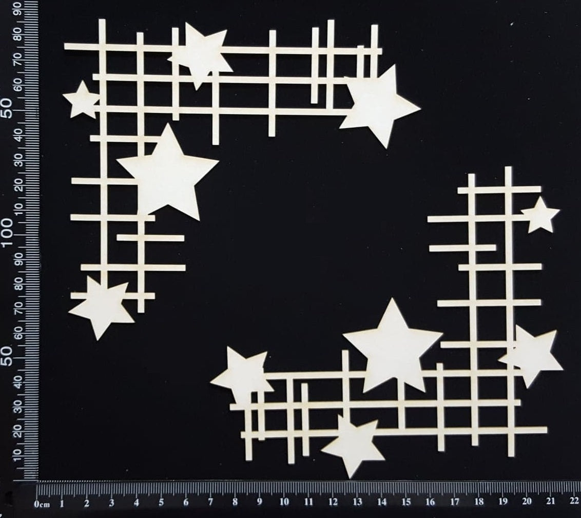 Celestial Mesh Corners Set - C - White Chipboard