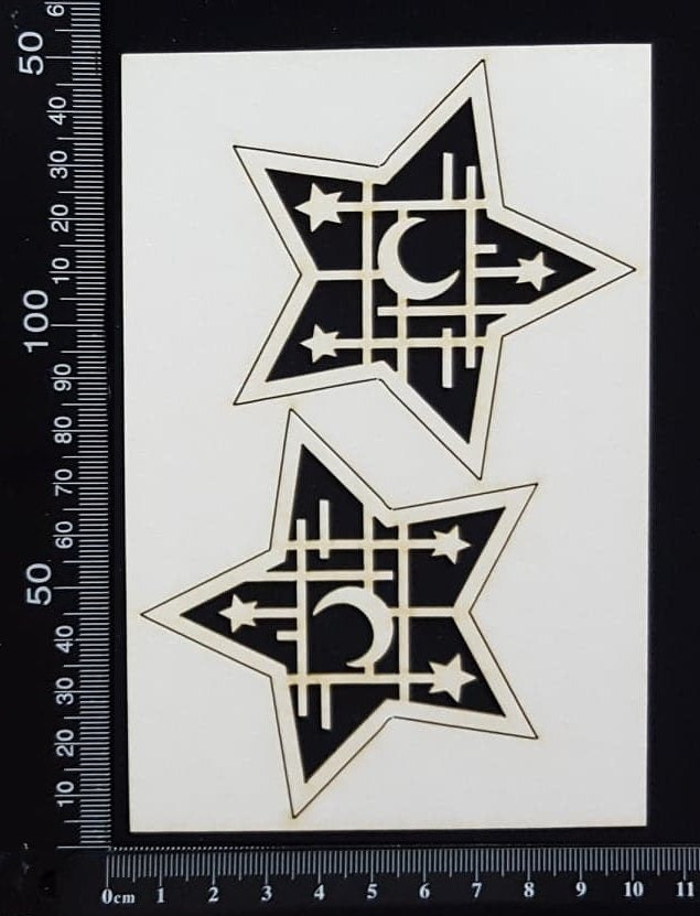 Celestial Mesh Stars Set - White Chipboard