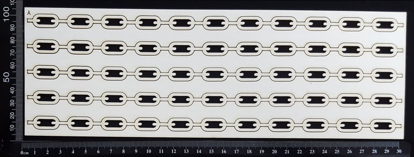 Chain Border Set - A - Large - White Chipboard