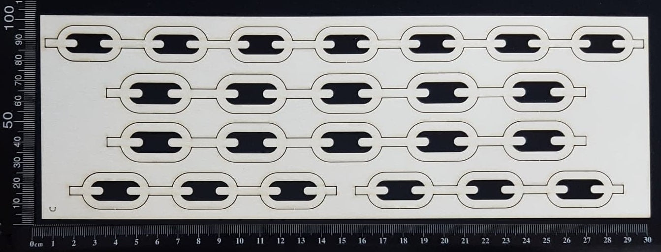 Chain Border Set - C - White Chipboard