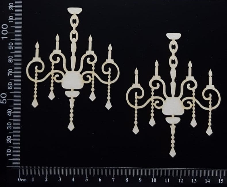 Chandelier Set - B - Small - White Chipboard