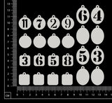 Tiny Charms - Numbers - A - White Chipboard