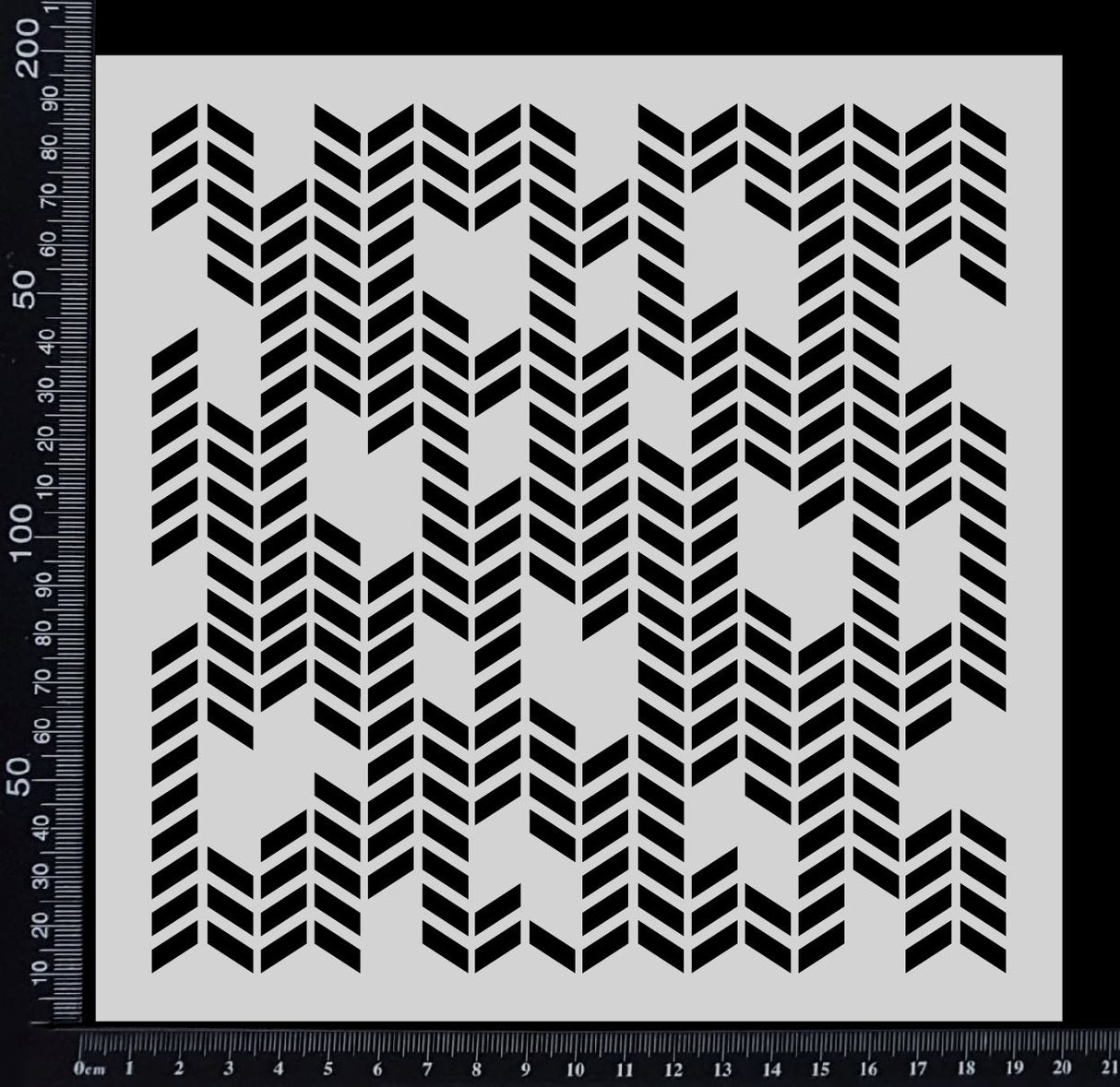 Chevron - Random - Stencil - 200mm x 200mm