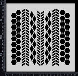 Chevron, Harlequin & Chicken Wire Mix - Stencil - 200mm x 200mm