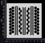 Chevron, Harlequin & Chicken Wire Mix - Stencil - 100mm x 100mm