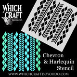 Chevron & Harlequin Mix - Stencil - 150mm x 150mm