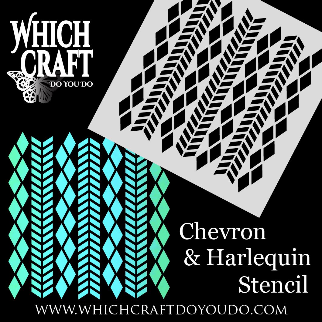 Chevron & Harlequin Mix - Stencil - 200mm x 200mm