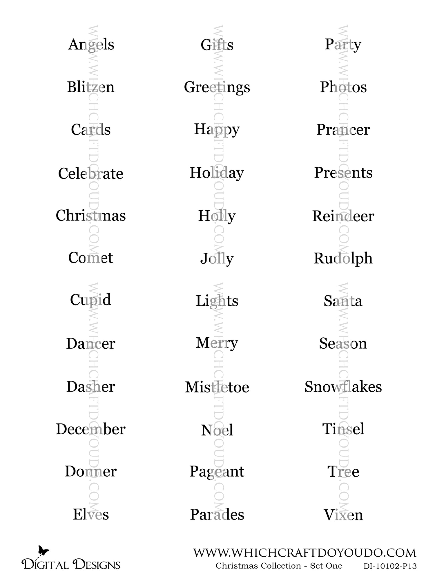 Christmas Collection - Set One - DI-10102 - Digital Download