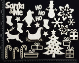 Christmas Elements - Set A - White Chipboard