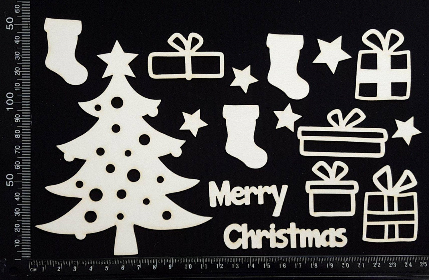 Christmas Elements - Set B - White Chipboard