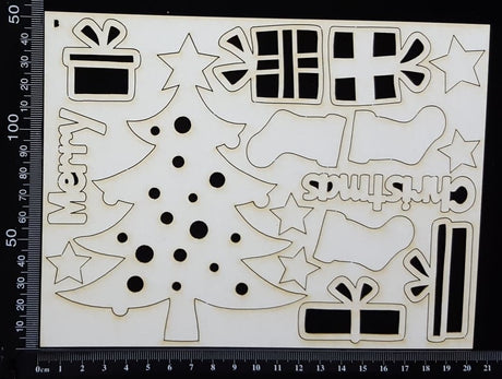 Christmas Elements - Set B - White Chipboard