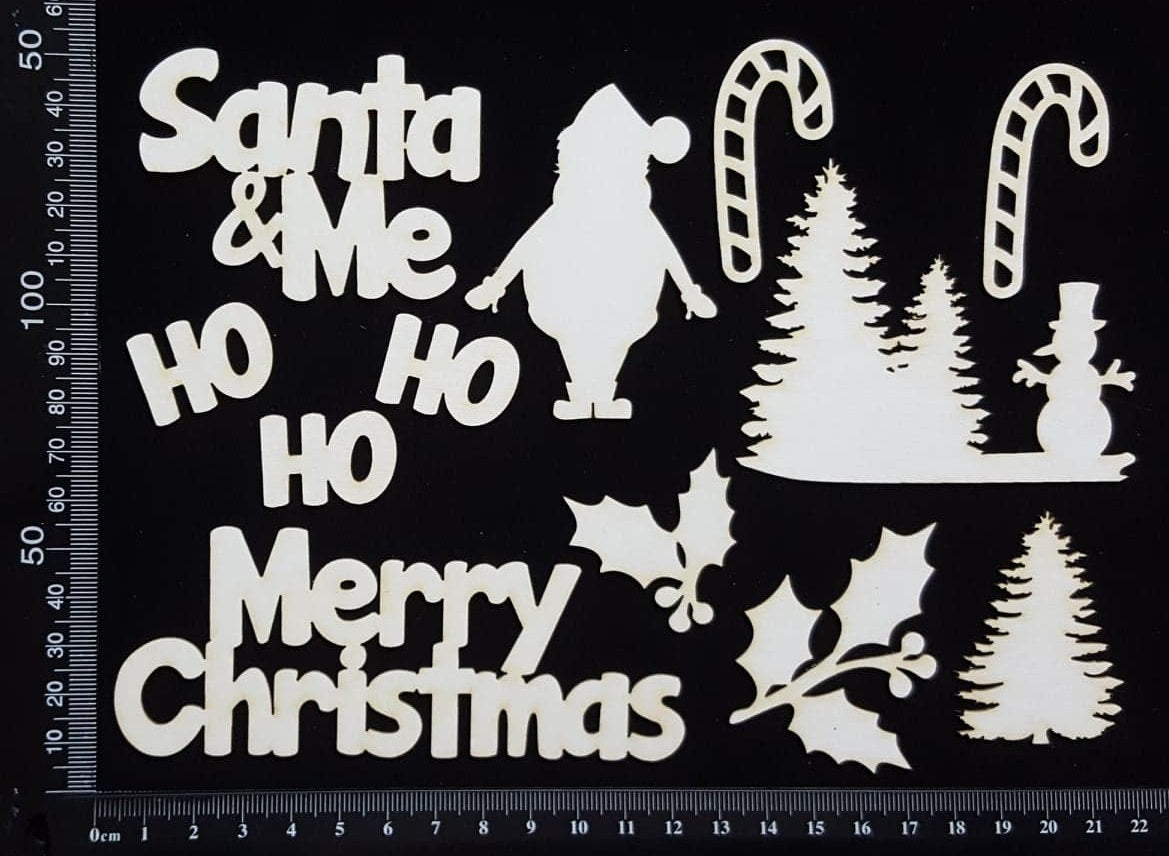 Christmas Elements - Set C - White Chipboard