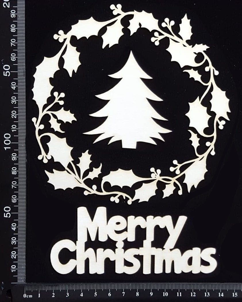 Christmas Frame and Elements Set - A - White Chipboard