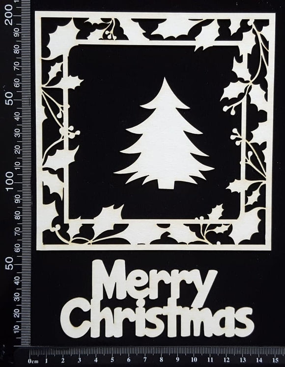 Christmas Frame and Elements Set - B - White Chipboard
