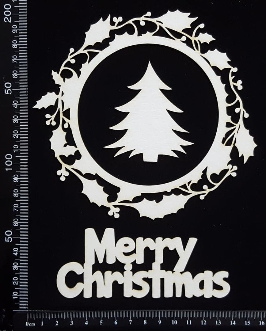 Christmas Frame and Elements Set - C - White Chipboard