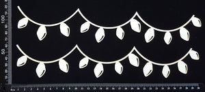 Christmas Lights Borders - A - Large - White Chipboard
