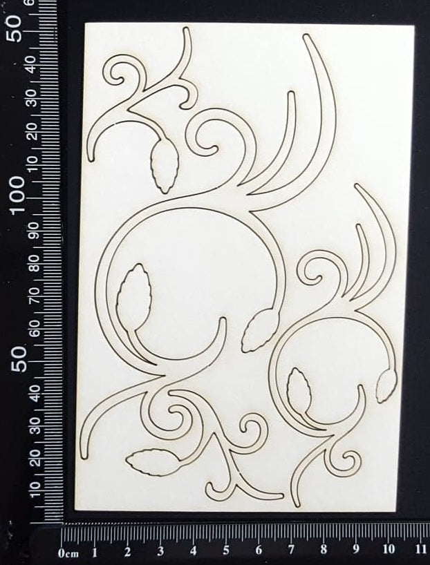 Circle Flourish Set - White Chipboard