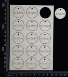 Laser Engraved Circle Number Tags - C - White Chipboard