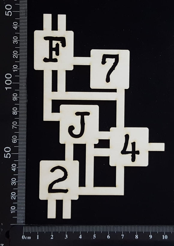 Circuit Fragment - AB - Large - White Chipboard