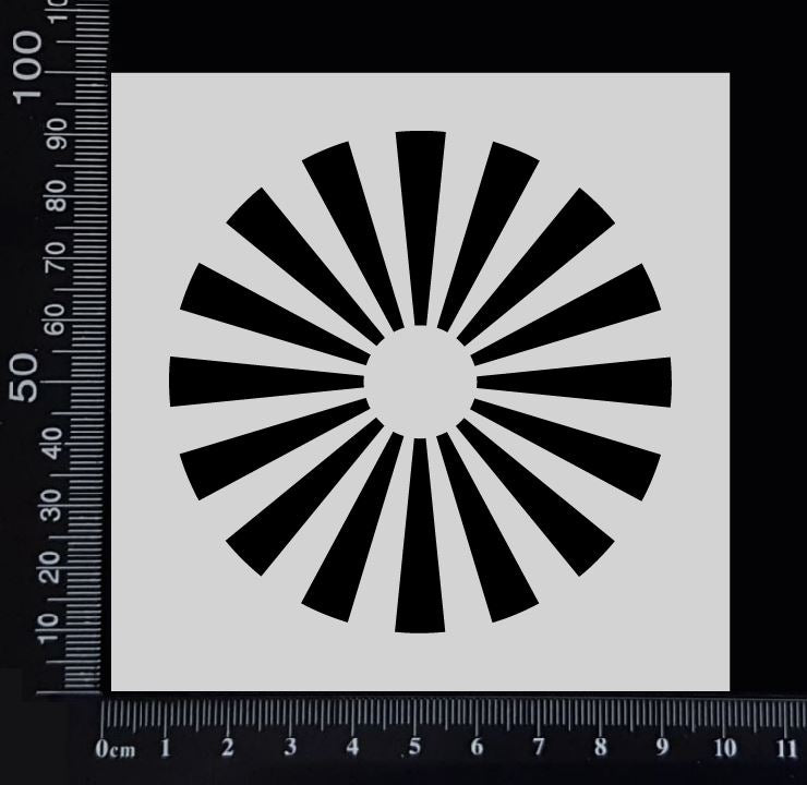 Circular Rays - Stencil - 100mm x 100mm