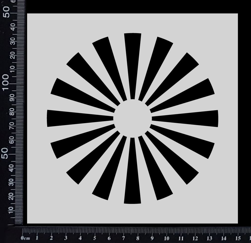 Circular Rays - Stencil - 150mm x 150mm