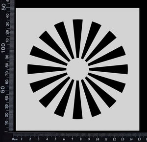 Circular Rays - Stencil - 150mm x 150mm