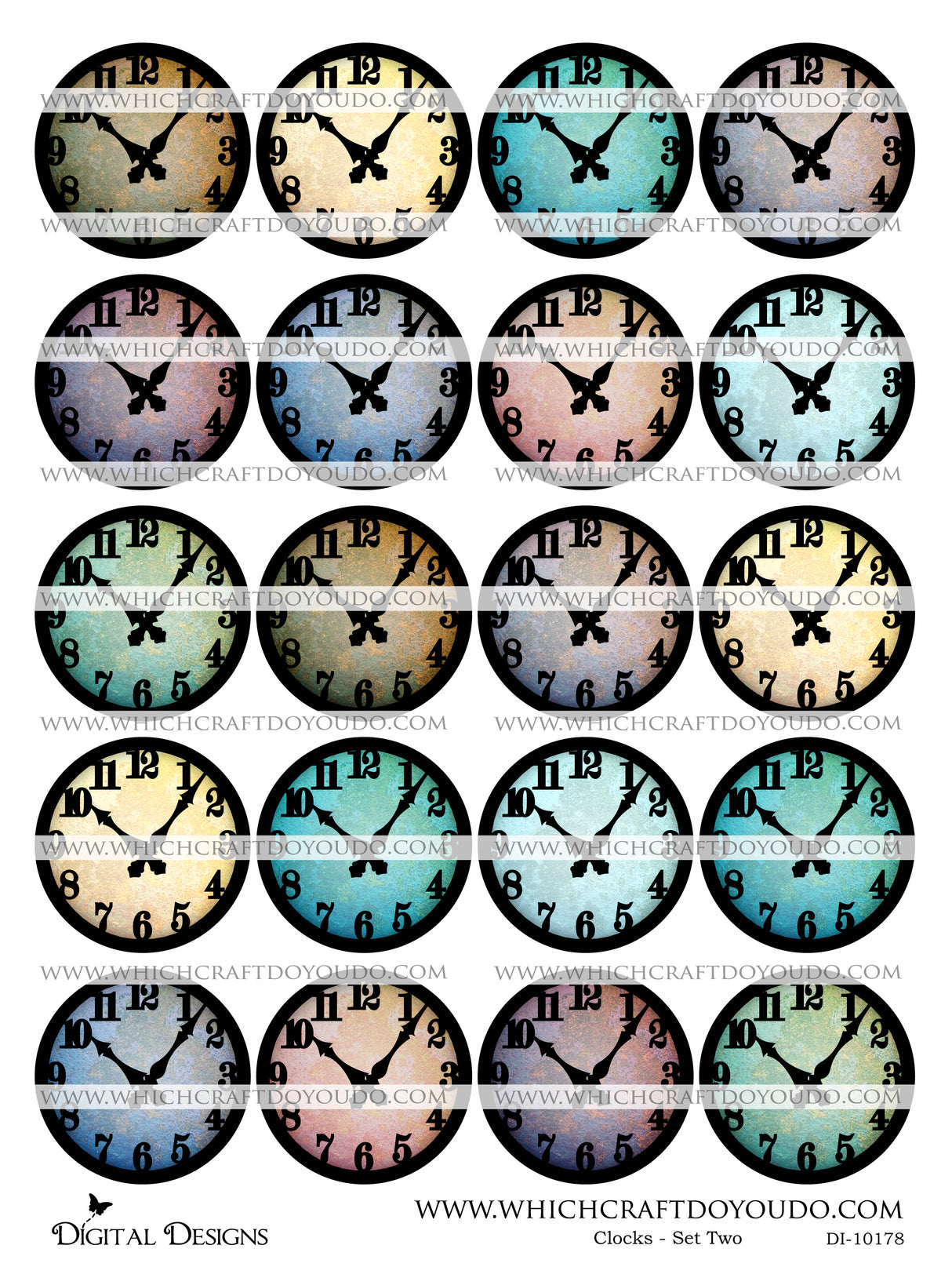 Clocks - Set Two - DI-10178 - Digital Download