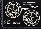 Clockwork Clocks Set - A - Large - White Chipboard