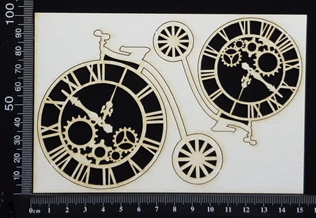 Clockwork Penny Farthings Set - White Chipboard