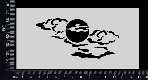 Cloudy Moon - Stencil - 75mm x 150mm