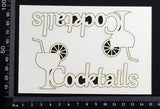 Cocktails - Set of 2 - White Chipboard