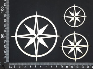 Compass Set - B - White Chipboard