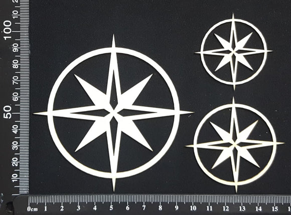 Compass Set - B - White Chipboard