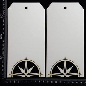 Compass Tag Set - Large - A - White Chipboard