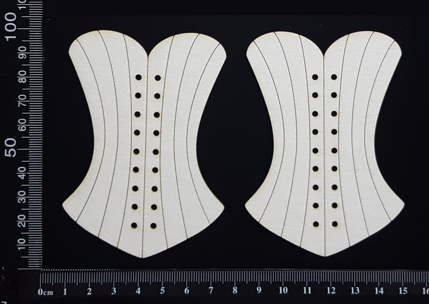 Corset Set - B - Medium - White Chipboard