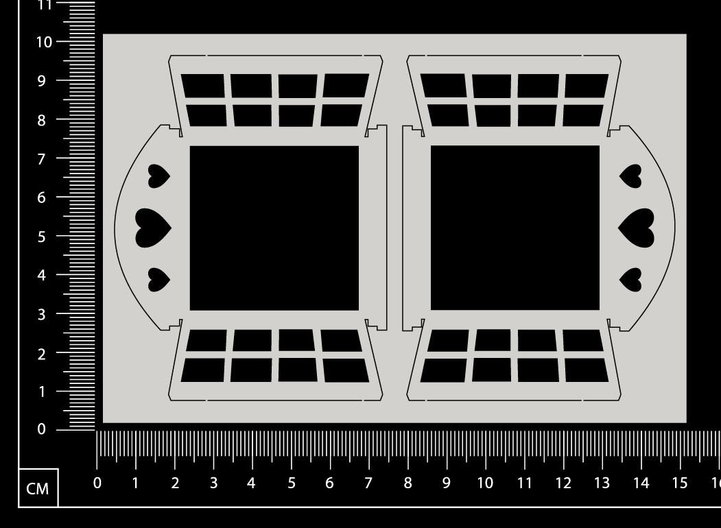 Cottage Windows - Hearts - Small - White Chipboard