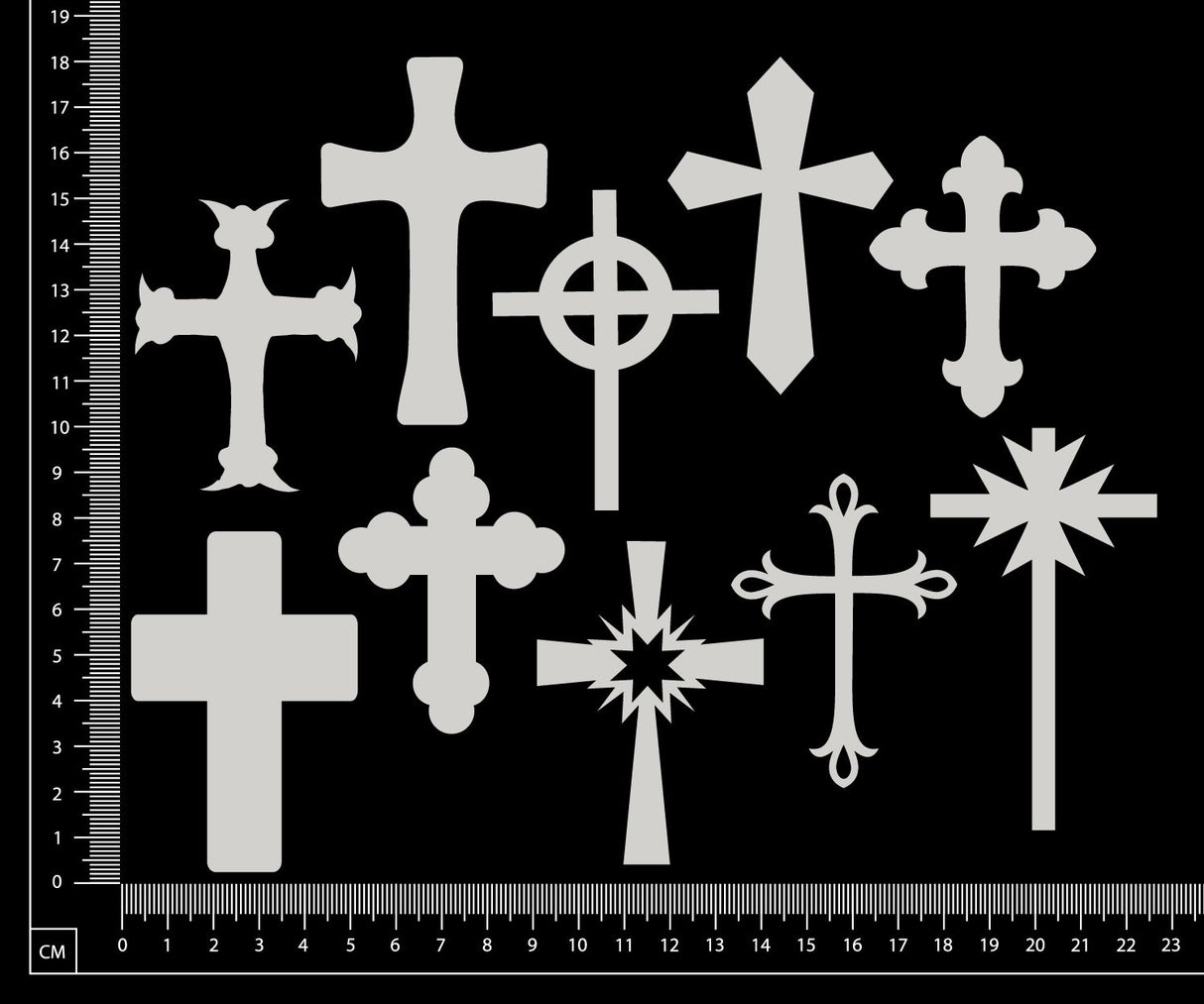 Crosses Set - A - White Chipboard